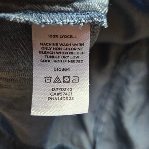 LOFT Outlet Womens Chambray Tie-Back Top S(P) Cottage Prairie Western Bohemian - Picture 7 of 9